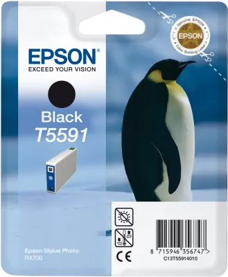 Produktbild von Epson Penguin Tintenpatrone Black T5591, Schwarz, Tinte auf Pigmentbasis, 1 Stück(e)