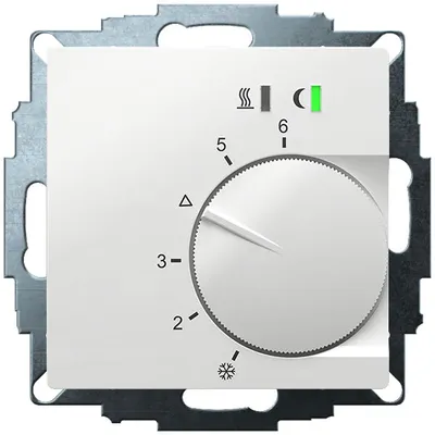 Produktbild von Eberle UP-Raumregler UTE 2500 RAL9016 glänzend, 55x55, 5-30C, AC 230V