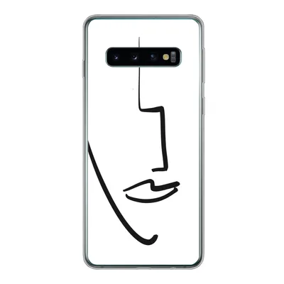 Produktbild von MuchoWow® Handyhülle Schutzhülle Hülle für Samsung Galaxy S10 Gesicht - Frau - Minimalismus Silikon Softcase Handy Hülle - Handytasche