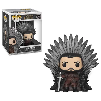 Imagen del producto de Funko POP! Deluxe: GOT S10 - Jon Snow Sitting on Iron Throne 37791 (Edición italiana) – Funko Pop – Funko