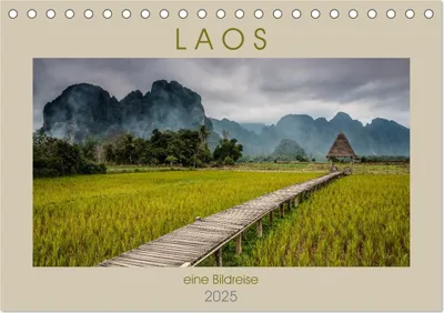 Produktbild von Laos - eine Bildreise (Tischkalender 2025 DIN A5 quer), CALVENDO Monatskalender