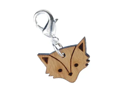 Produktbild von Fuchskopf Charm Zipper Pull Anhänger Miniblings Fuchs Tier Katze Zoo Holz