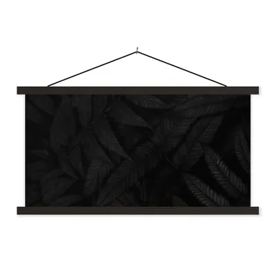 Obrázek produktu pro MuchoWow® Textilní plakát - Listy - černé - bílé - rostliny - botanické - 90x45cm - S černými lamelami
