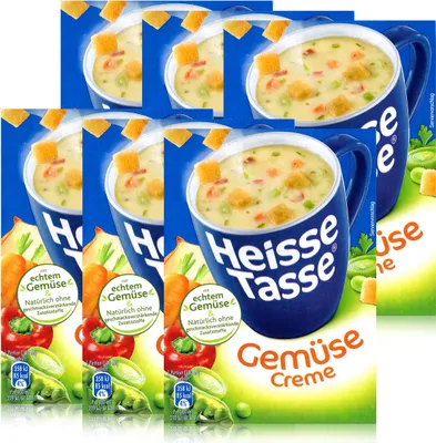 Produktbild von Heisse Tasse Gemüse Creme mit Croûtons 3 Beutel á 17,3g (6er Pack)