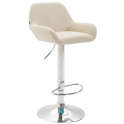 Produktbild von CLP 2er Set Barhocker Braga Kunstleder drehbar und höhenverstellbar creme Gestell Farbe chrom