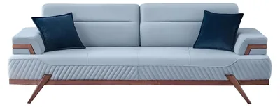 Produktbild von Modernes Sofas Designer Blauer 3-Sitzer Polstersofas Ledercouchen Neu