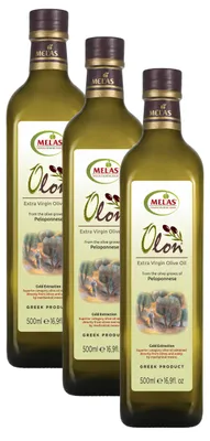 Produktbild von OLON Extra Virgin Olivenöl 3 x 500 ml - aus Griechenland, kaltgepresst, ausgezeichnetes, ausgewogenes Aroma,