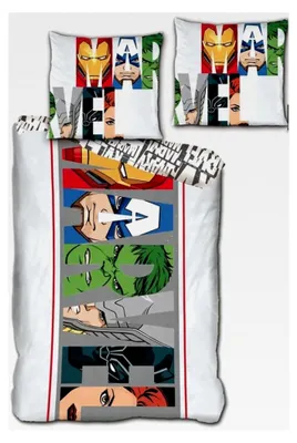 Produktbild von Marvel Avengers Bettwäsche-Set, Bettbezug 140 x 200 cm, Kissenbezug 63 x 63 cm, Polyester