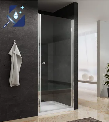 Produktbild von Duschtür 90x195 cm Pendeltür Nischentür Dusche Duschabtrennung Schwingtür Sicherheitsglas mit Nano Beschichtung 6 mm ESG Rahmenlos
