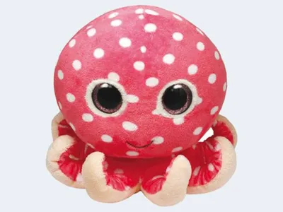 Produktbild von TY Beanie Boo´s Plüschtier Octopus Ollie pink mit Glitzeraugen 20 cm