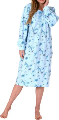 Produktbild von Elegantes frauliches Damen Nachthemd,105 cm Länge, Knopfleiste am Hals - 212 314 90 312 ; hellblau , 44