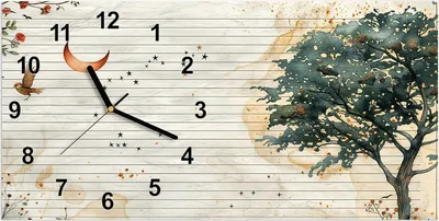 Produktbild von Wanduhr aus Glas mit Motiv Natur Notizblock- 60 x 30 cm - inkl. Aufhängesystem