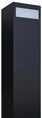 Produktbild von Standbriefkasten Monolith in Schwarz mit Edelstahlklappe