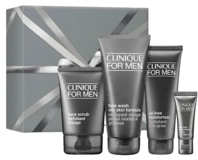 Produktbild von Clinique Great Skin for Him Set (Gesichtswaschgel/+Peeling+Augencreme+Gesichtsemulsion)