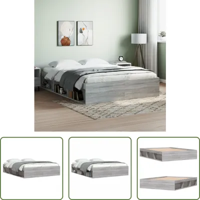 Produktbild von The Living Store Bettgestell Grau Sonoma 150x200 cm