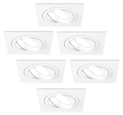 Produktbild von Ledvion 6er Set LED Einbaustrahler Weiss 3W dimmbar Kaltweiss