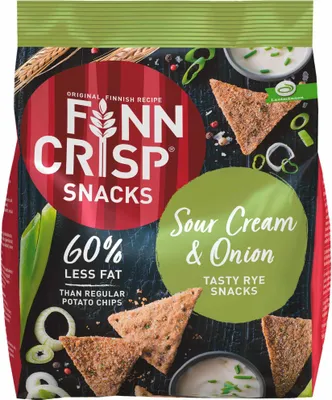 Produktbild von Finn Crisp Snacks Vollkorn Roggenchips Sour Cream und Onion 150g