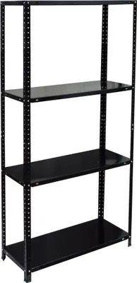 Zdjęcie produktu dla Regał magazynowy Relaxdays, stalowy, wymiary: 145 x 75 x 30 cm, nośność 160 kg, 4 półki, do piwnicy, garażu i warsztatu, regał do dużych obciążeń, czarny