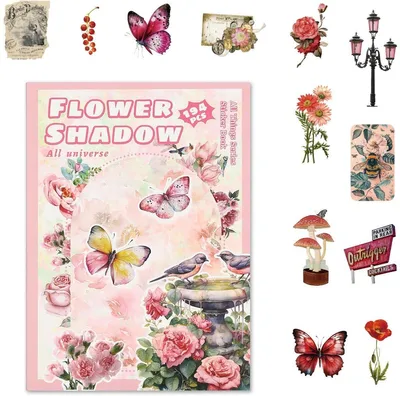 Produktbild von Blumen Scrapbook Sticker Set 194 Stück – Vintage Journaling Aufkleber