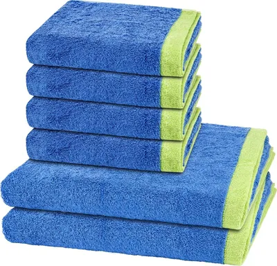 Produktbild von Cawö Lifestyle Splash 4 X Handtuch 2 X Duschtuch im Set Extraflauschig für höchsten Komfort, Saugstark mit 522 g/m² Flächengewicht, Modernes Doubleface-Design für frischen Look