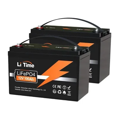 Produktbild von 2X 12V 100Ah LiFePO4 Batterie mit BMS IP65 1280Wh PV Stromspeicher für UPS Wohnmobil Boot