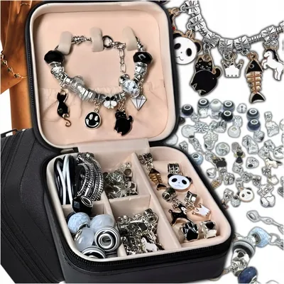 Produktbild von Dionizos Schmuck Bastelset für Kinder – Armbänder & Halsketten DIY-Set mit Charms & Perlen – Kreatives Geschenk mit Aufbewahrungsbox