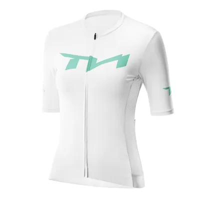 Obrázok produktu pre ROCKBROS TVI Dámske cyklistické tričko s krátkym rukávom, pohodlné a priedušné, s 3 vreckami, outdoorové, biele, veľkosť XS