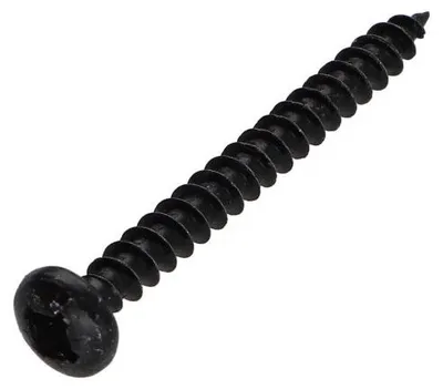 Produktbild von Spanplattenschrauben Rundkopf Pozi N°2 4X30 Stahl schwarz verzinkt