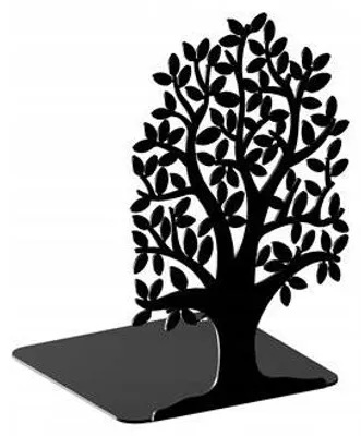 Produktbild von Buchstütze für Bücherregal Stahlbaum 18 cm schwarz