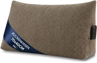 Produktbild von Keilkissen Rückenkissen Lesekissen für Bett Sofa & Couch Braun Cord 70 cm