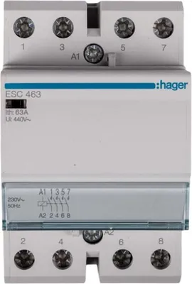 Productafbeelding van Hager installatieschakelaar, 63A, 4-polig, 230V, 1 stuk.