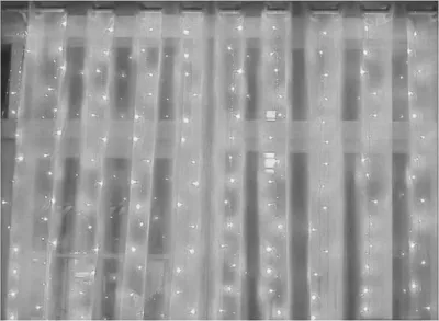 Zdjęcie produktu dla Biała Kurtyna Świetlna z 100 LED, Zewnętrzna, Łączalna, Odporna na Warunki Atmosferyczne, IP44