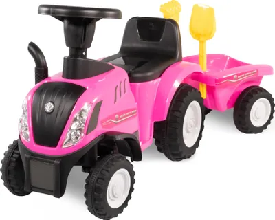 Produktbild von Rutschauto Traktor New Holland pinkt mit Anhänger, Kinderauto ab 1 Jahr