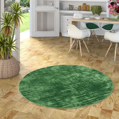 Produktbild von Luxus Designer Teppich Roma Grün Rund, Größe:200 cm Rund