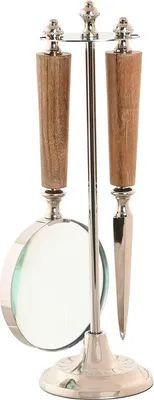 Image de Lupe Home ESPRIT cristal acier acacia 8 x 8 x 30 cm