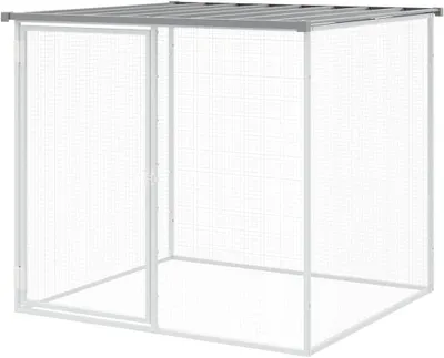 Image de Volière – Enclos pour volailles – Cage pour animaux – Acier galvanisé – Toit de protection – 103 x 98 x 90 cm