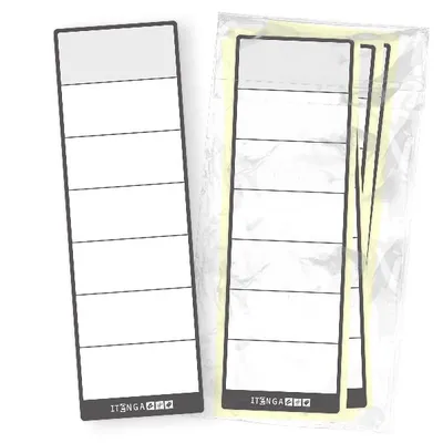 Produktbild von itenga 10x Ordnerschild Rückenschild breit Aufkleber aus Haftpapier 6x19cm