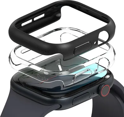 Zdjęcie produktu dla Ringke etui (2 szt.) Apple Watch 10 42 mm - przezroczyste / matowoczarne