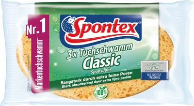Produktbild von Spontex Tuchschwamm 3er Packung hohe Schmutzaufnahme 1 Stück