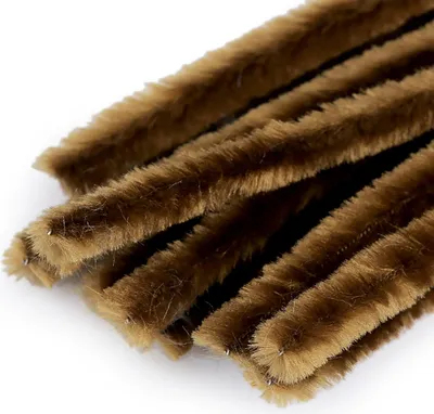 Pfeifenreiniger 20 Stück Chenille-Draht 10mm Länge 30cm Basteldraht Dekodraht Farbwahl braun