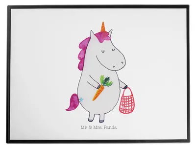Produktbild von Mr. & Mrs. Panda Schreibunterlage Einhorn Vegan - Weiß - Geschenk, malunterlage, Gesund Leben, Veganismus, Veganer, Unicorn, Unterlage Schreibtisch, schreibtischunterlage