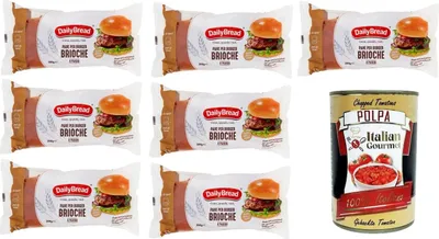 Produktbild von Daily Bread Brot für Burger-Brioche-Sandwiches 7x300g+ Italian Gourmet polpa 400g
