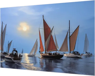 Produktbild von Wandtapete - Dekorative Tapete für Wohnzimmer - Tapetenfolie für Wanddekoration - 152x104 cm - Segelabenteuer