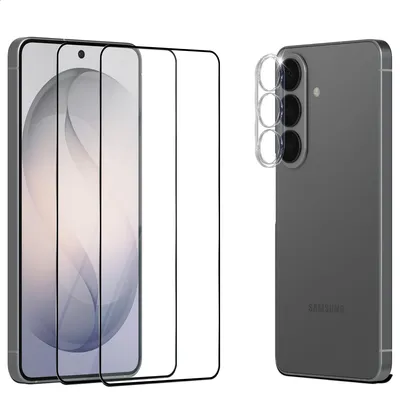 Produktbild von 2-Pack Samsung S26 Displayschutz & 1-Pack Linsenschutz - Gehärtetes Glas 9H - Super Qualität 3D