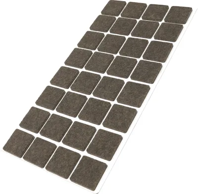 Produktbild von Adsamm® | 32 x selbstklebende Filzgleiter / Braun / 25x25 mm / quadratisch / Möbelgleiter aus Filz mit 3.5 mm Stärke