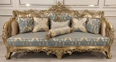 Produktbild von Casa Padrino Luxus Barock Sofa mit elegantem Muster Türkis / Rosa / Gold - Handgefertigtes Wohnzimmer Sofa im Barockstil - Barock Wohnzimmer Möbel - Edel & Prunkvoll