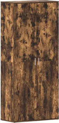 Image de Cabinet à chaussures avec étagère Chêne fumé 80 x 39 x 178 cm