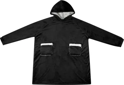 Image de vidaXL Couverture-Hoodie Noir M Polaire et flanelle