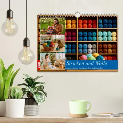Produktbild von Stricken und Wolle (Wandkalender 2026 DIN A4 quer), CALVENDO Monatskalender