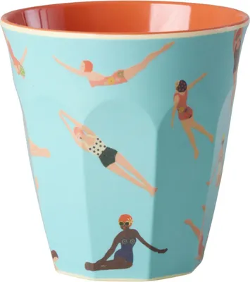 Produktbild von Rice Melamin Becher - Schwimmer Motiv Türkis 250ml